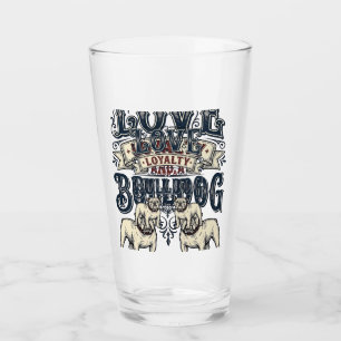 Bulldog Love Shirt Vintage Engraving Dog Quote Des Glass