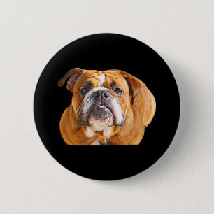 Bulldog Lover Dog Face Gift Mascot Rescue Walker 6 Cm Round Badge