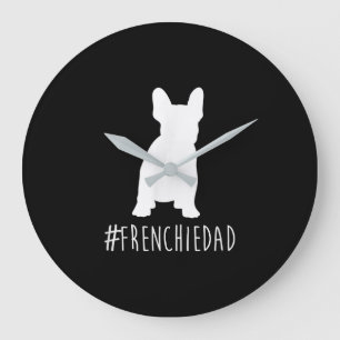 Bulldog Lover Frenchie Dad French Bulldog Dad Large Clock