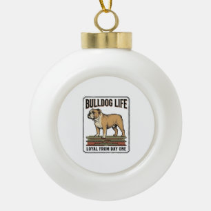 Bulldog Lover Shirt Vintage Engraved Dog Art_1 Ceramic Ball Christmas Ornament