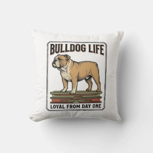 Bulldog Lover Shirt Vintage Engraved Dog Art_1 Cushion