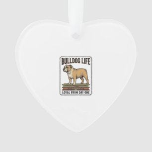 Bulldog Lover Shirt Vintage Engraved Dog Art_1 Ornament