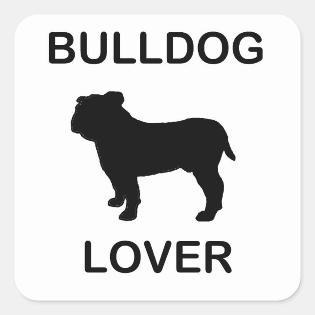 bulldog lover square sticker (Front)