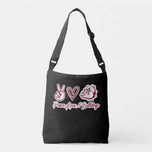 Bulldog Lovers Bulldog Peace Love Bulldog Owner Crossbody Bag