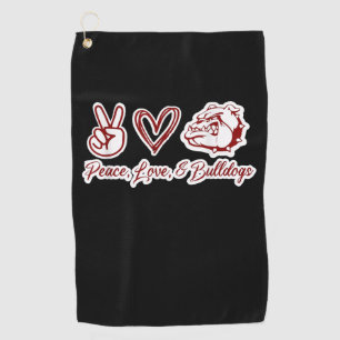 Bulldog Lovers Bulldog Peace Love Bulldog Owner Golf Towel