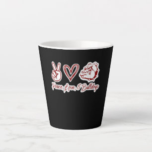 Bulldog Lovers   Bulldog Peace Love Bulldog Owner Latte Mug