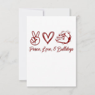 Bulldog Lovers   Bulldog Peace Love Bulldog Owner RSVP Card