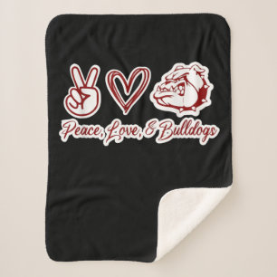 Bulldog Lovers   Bulldog Peace Love Bulldog Owner Sherpa Blanket