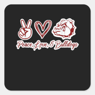 Bulldog Lovers Bulldog Peace Love Bulldog Owner Square Sticker