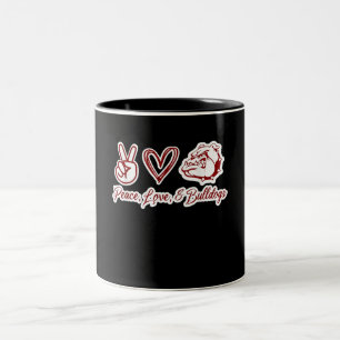 Bulldog Lovers Bulldog Peace Love Bulldog Owner Two-Tone Coffee Mug