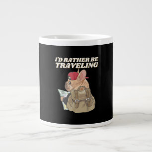 Bulldog Lovers I’d Rather Be Travelling Bulldog Large Coffee Mug