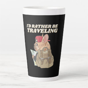 Bulldog Lovers I’d Rather Be Travelling Bulldog Latte Mug