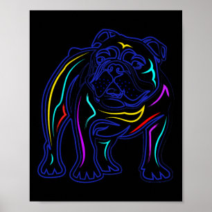 Bulldog Lovers Line Drawing Artsy Bulldog 1  Poster