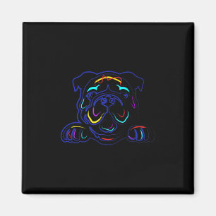 Bulldog Lovers Line Drawing Artsy Bulldog Magnet