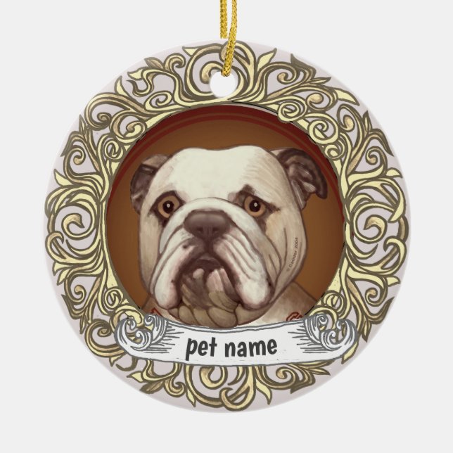 Bulldog Loving Memory ornament (Front)