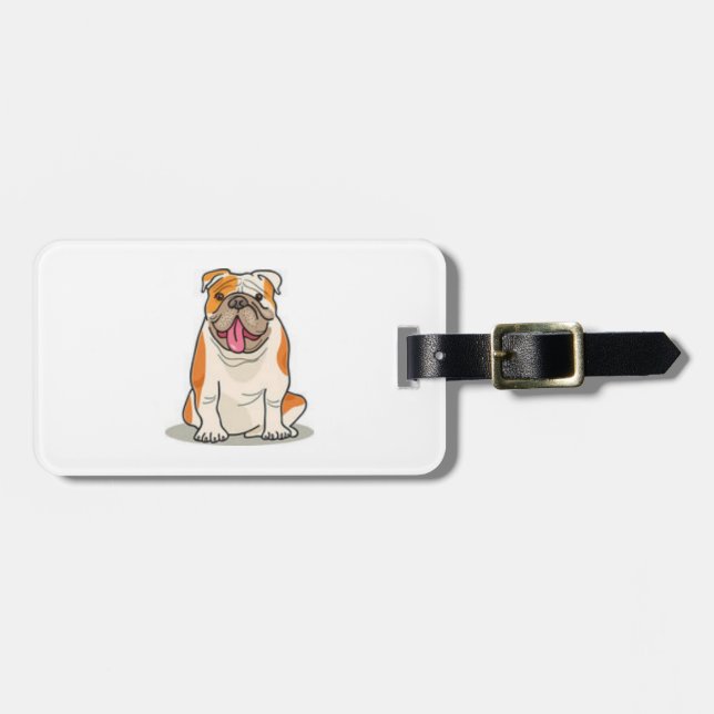 Bulldog Luggage Tag (Front Horizontal)