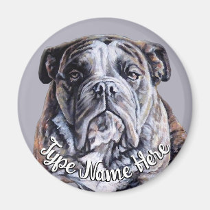Bulldog Magnet Personalised English Bulldog Gift