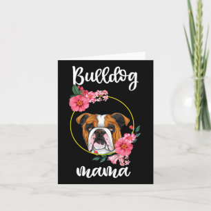 Bulldog Mama Floral Card