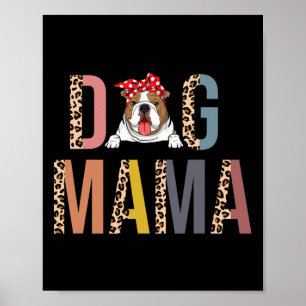Bulldog Mama Leopard Print Dog Mum 