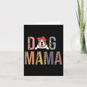 Bulldog Mama Leopard Print Dog Mum Card