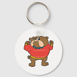 Bulldog Mascot Key Ring