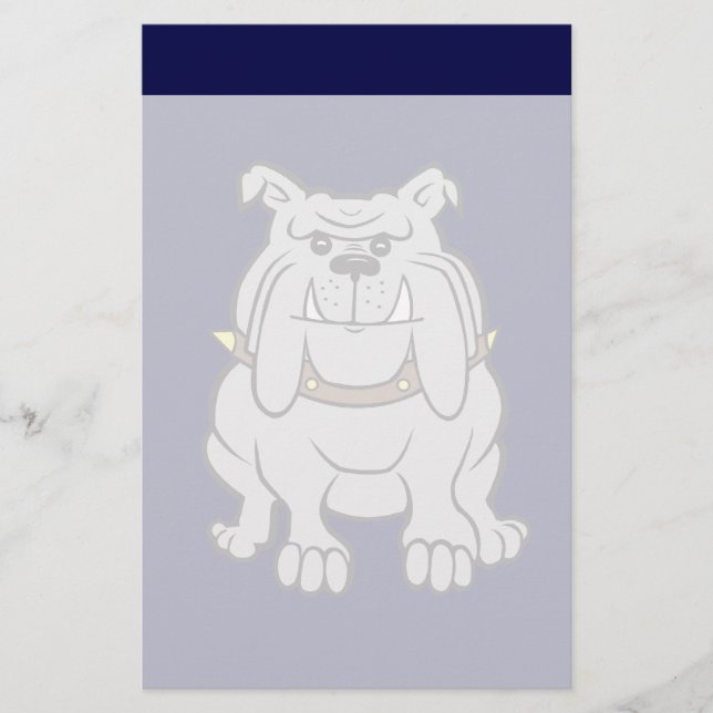 Bulldog Mascot on Blue Stationery (Front)