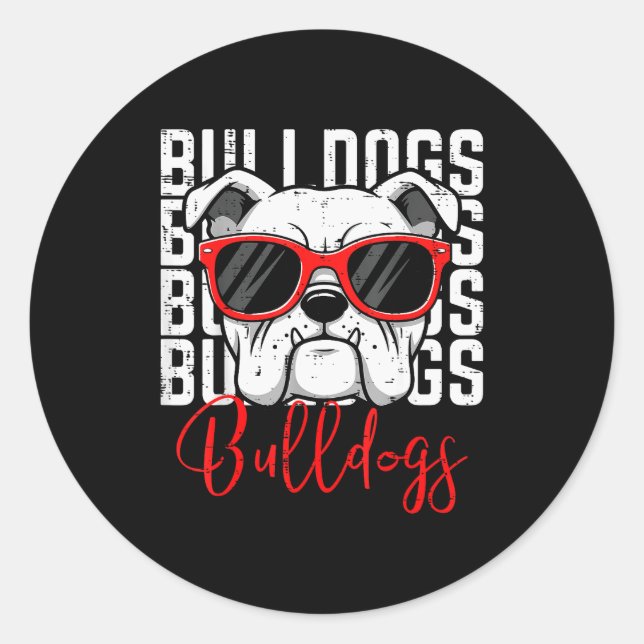 Bulldog Men Women Boys Girls Youth Kids Teen  Classic Round Sticker (Front)