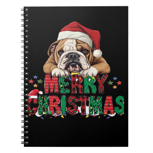 Bulldog - Merry Christmas Dog Classic T-Shirt Notebook (Front)