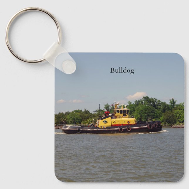 Bulldog metal key chain (Front)