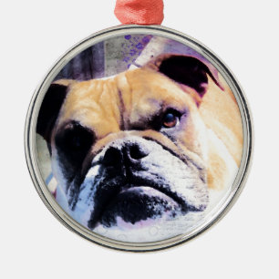 Bulldog Metal Tree Decoration