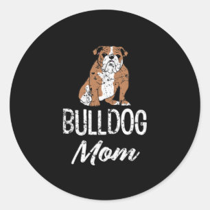 Bulldog Mum Fun Saying Womens Classic Round Sticker