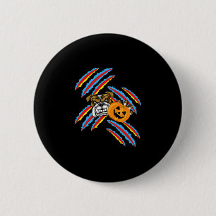 Bulldog Mum Halloween Pumpkin 6 Cm Round Badge
