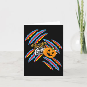 Bulldog Mum Halloween Pumpkin Card