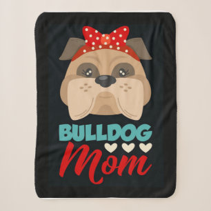 Bulldog Mum   Personalised To My Mum Sherpa Blanket