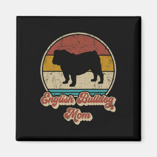 Bulldog Mum Women Dog Lover Gift Bulldog Vintage Magnet