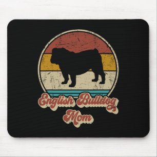 Bulldog Mum Women Dog Lover Gift Bulldog Vintage Mouse Pad