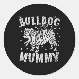Bulldog Mummy - Halloween Classic Round Sticker