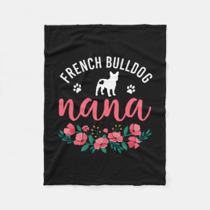 Bulldog Nana Gifts Women Cute Dog Lover Christmas Fleece Blanket