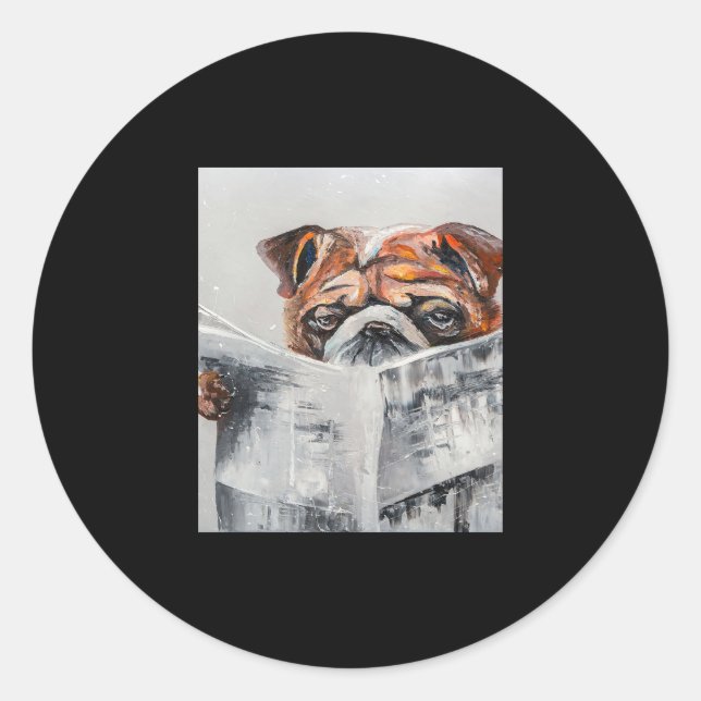 Bulldog News Classic Round Sticker (Front)