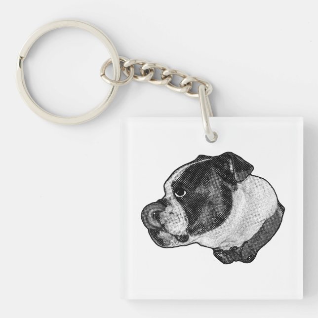 Bulldog Nose-Lick Keychain (Front)