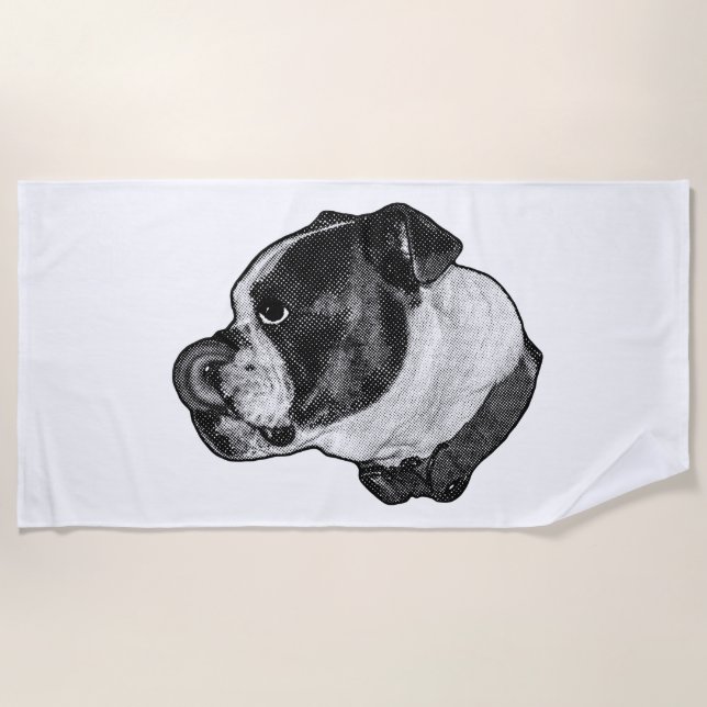 Bulldog Nose-Lick Towel (Front)