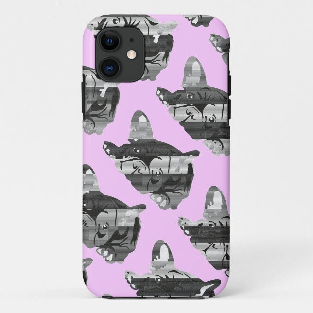 Bulldog of Lines Case-Mate iPhone Case (Back)