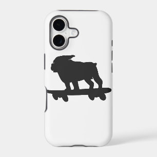 Bulldog on a skateboard - Choose background colour