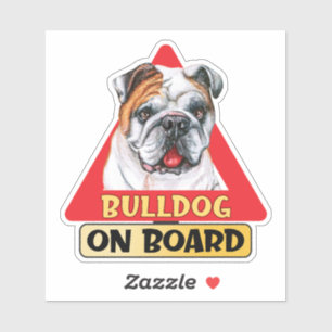 Bulldog On Board Funny Dog Red Traffic Sign