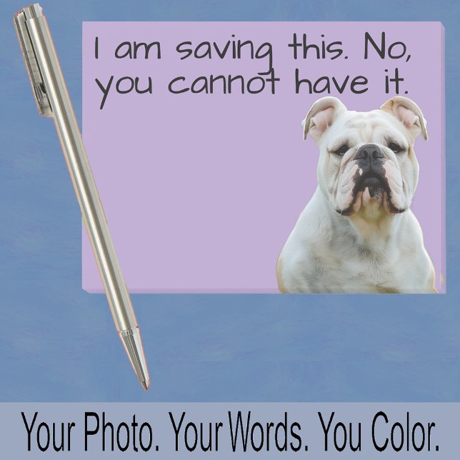Bulldog or Your Dog Photo—Stocking Stuffer Cute Post-it Notes (Creator Uploaded)