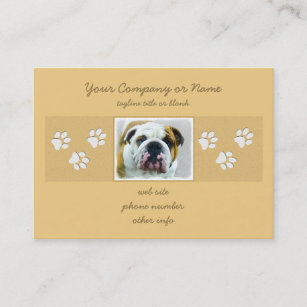 Bulldog Painting - Cute Original Dog Art Business Card