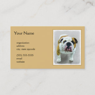 Bulldog Painting - Cute Original Dog Art Business Card