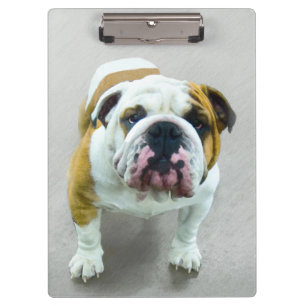 Bulldog Painting - Cute Original Dog Art Clipboard