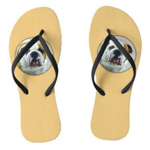 Bulldog Painting - Cute Original Dog Art Thongs