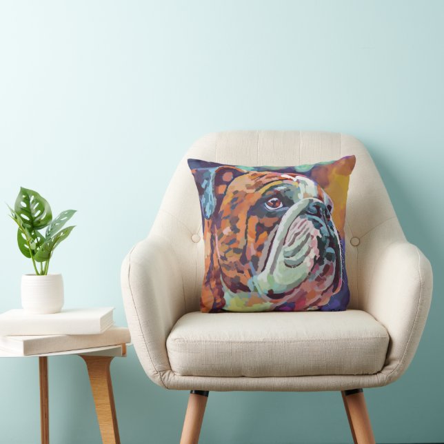 Bulldog Painting -Forever Loved Pet Cushion (Chair)